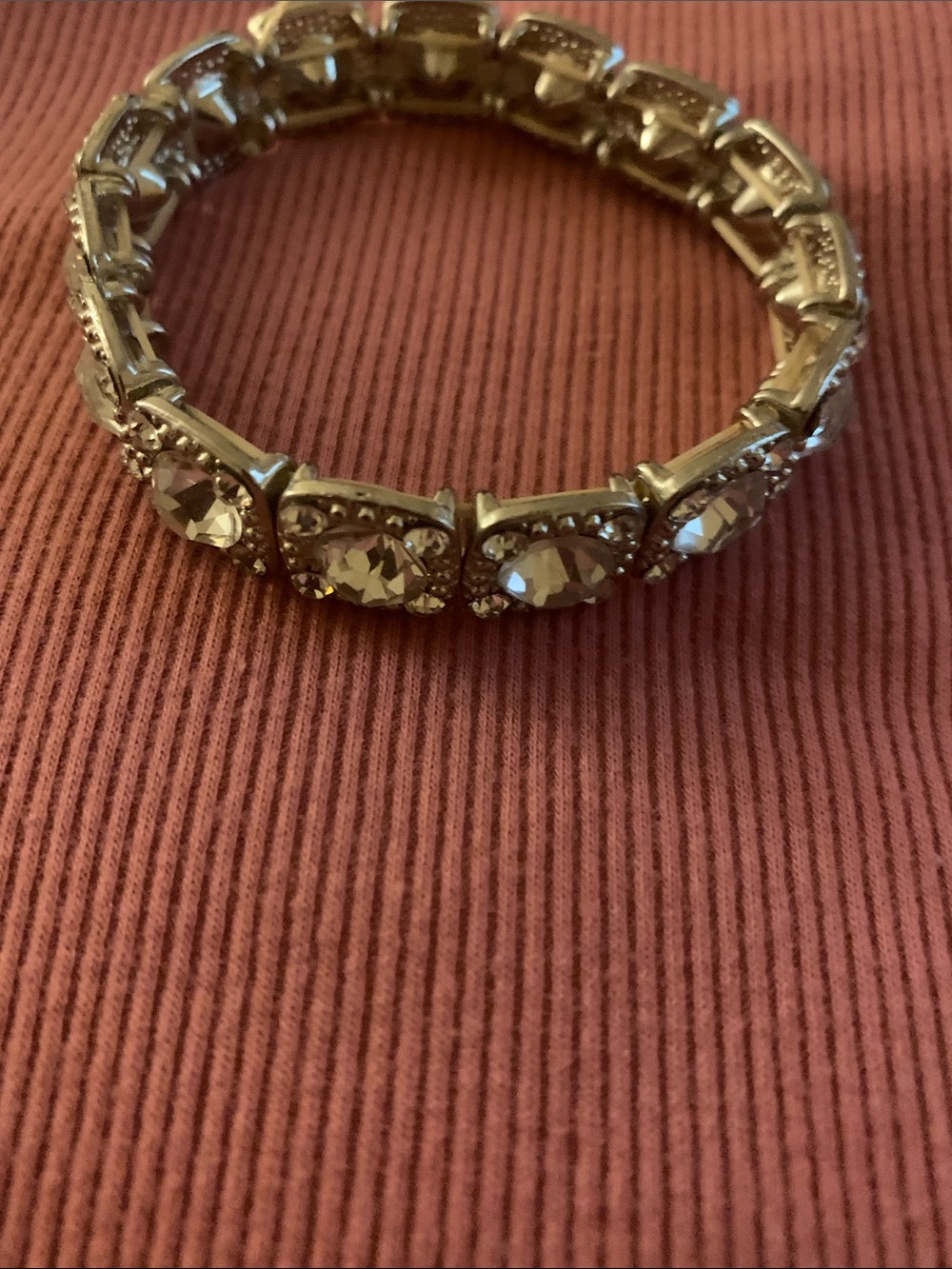 Silver -Tone Crystal Stretch Bracelet for Women